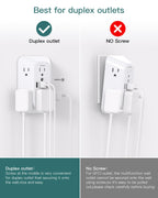 Addtam 6-Outlet Extender Surge Protector, Multi Plug Wall Outlet with 4 USB Wall Charger(PD 30W), Plug Extension Outlet with 1800J, Outlet Splitter Power Strip for Home Office, White