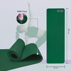 XN8 Sports Yoga Mat 10mm & 15mm Thick NBR Exercise Mat with Carry Strap