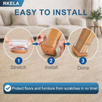 Square Chair Leg Floor Protectors, 16 Pcs, Large Clear
