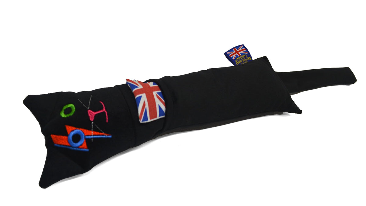 British-Made Refillable Catnip Kicker Toy – 50cm Plush Black Cat with Front Pocket & Bonus Catnip Refill Bag – Freshly Made in the UK, Durable & Eco-Friendly Fun (Black, Catnip, Refillable Cat Kicker)