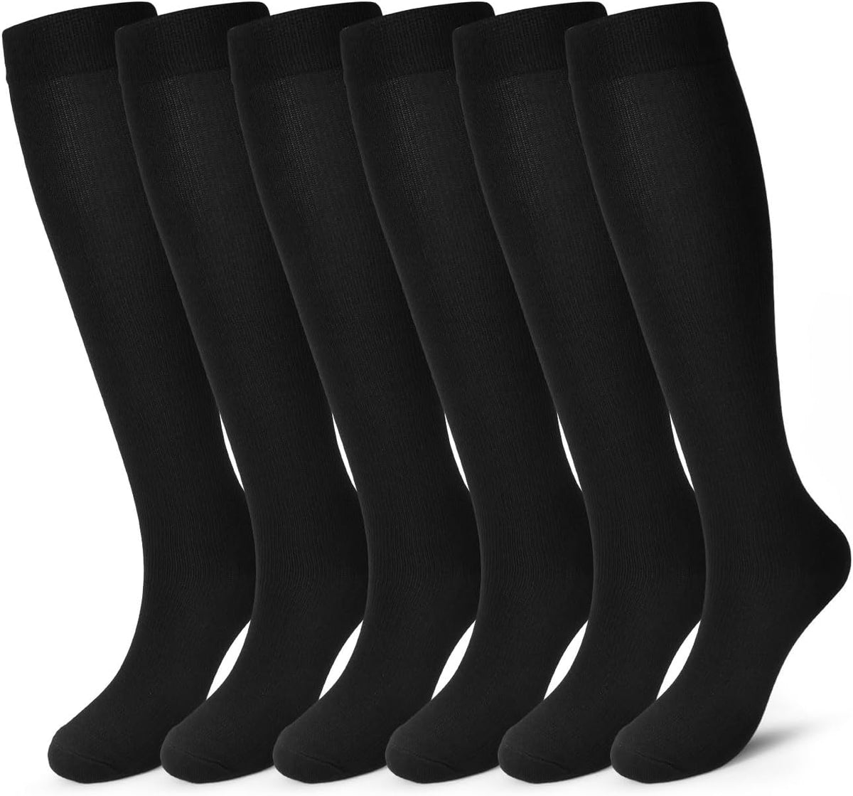 Compression Socks, (2/4/6/7 Pairs) for Men & Women 15-20 mmHg is Best for Athletics, Running, Flight Travel, Support