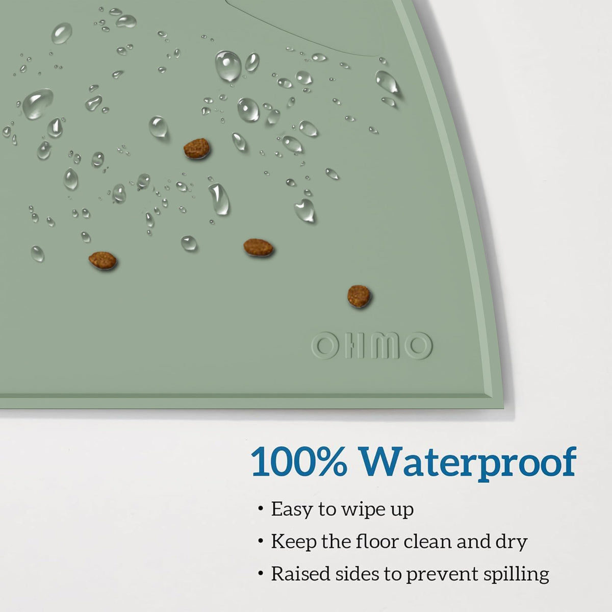 OHMO Silicone Cat Food Mat for Food&Water Bowls, 46x25cm, Honey