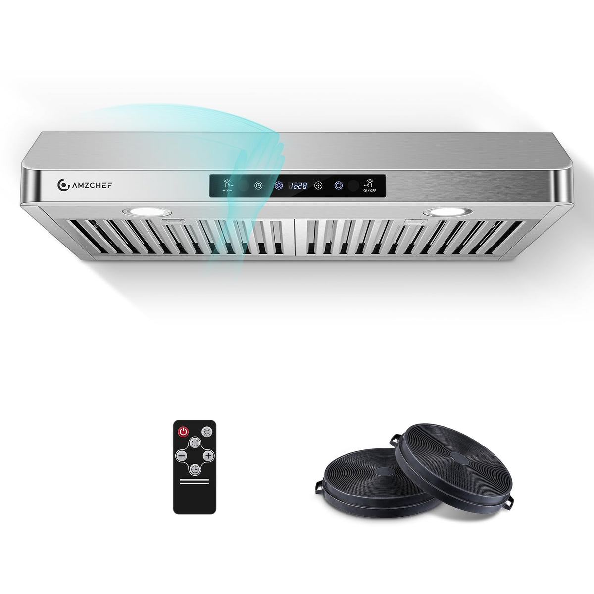 AMZCHEF 30" Under Cabinet Range Hood, 750CFM Stainless Steel Vent Hood