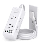 One Beat 10Ft Extension Cord with Multiple Outlets,Flat Plug Power Strip