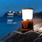 LE Camping Light Rechargeable, 1000lm Camping Lantern, Warm & Cool Light