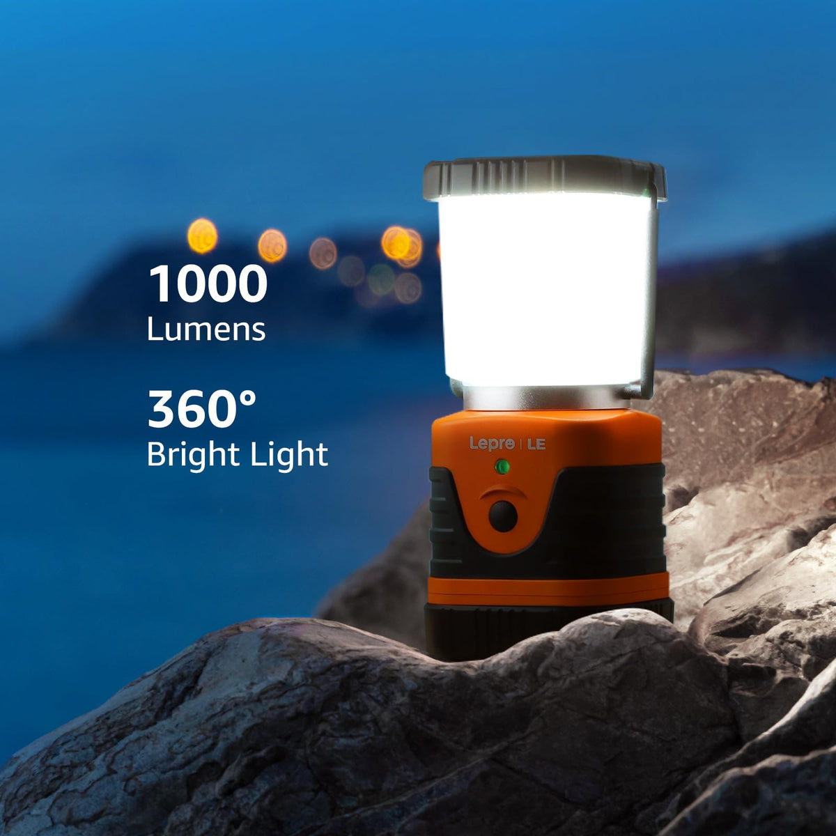 LE Camping Light Rechargeable, 1000lm Camping Lantern, Warm & Cool Light