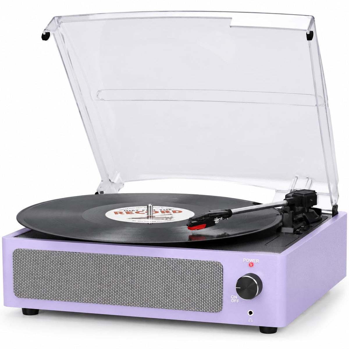 Seasonlife® Retro Vinyl Record Player with Stereo Speakers,Walnut Brown