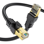Cat 8 Ethernet Cable 20M, High Speed 40Gbps 2000Mhz Internet Cable, Lan Cable with Gold Plated RJ45 Connector,Weatherproof Outdoor&Indoor,for/PC/Modem/Router/Gaming, Faster Than Cat7/Cat6/Cat5