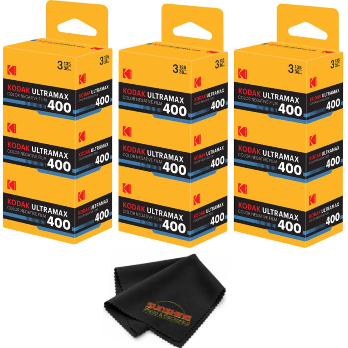Kodak Ultramax 400 Color Print Film 36 Exp. 35mm DX 400 135-36 (108 Pics) (Pack of 3), Basic