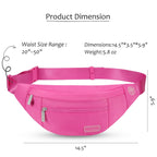 MAXTOP Large Bumbag Waist Fanny Pack Running Belt for Men Women Unisex Bum Bag with Headphone Jack and 4-Zipper Pockets Adjustable Belt for Travel Running Jogging Workout Hiking Gifts All Black