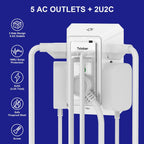 Multi Plug Wall Outlet Surge Protector with 6-Outlet & 4 USB Ports(2USB-C)