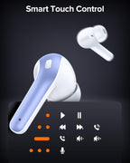 TAGRY Bluetooth Headphones True Wireless Earbuds 60H Playback LED Power Display Earphones with Wireless Charging Case IPX5 Waterproof in-Ear Ear buds with Mic for TV Smart Phone Laptop Computer Sports