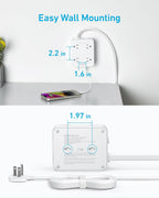 Anker Power Strip with 2000J Surge Protector, 10ft Outlet Extender, 20W 8AC