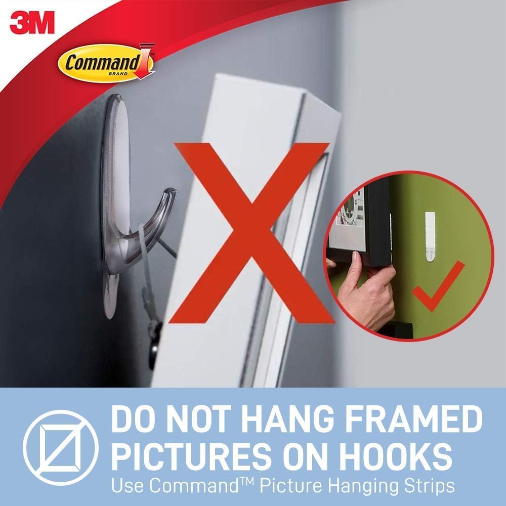 Command Medium Hooks, Clear, 2 Hooks and 4 Adhesive Strips