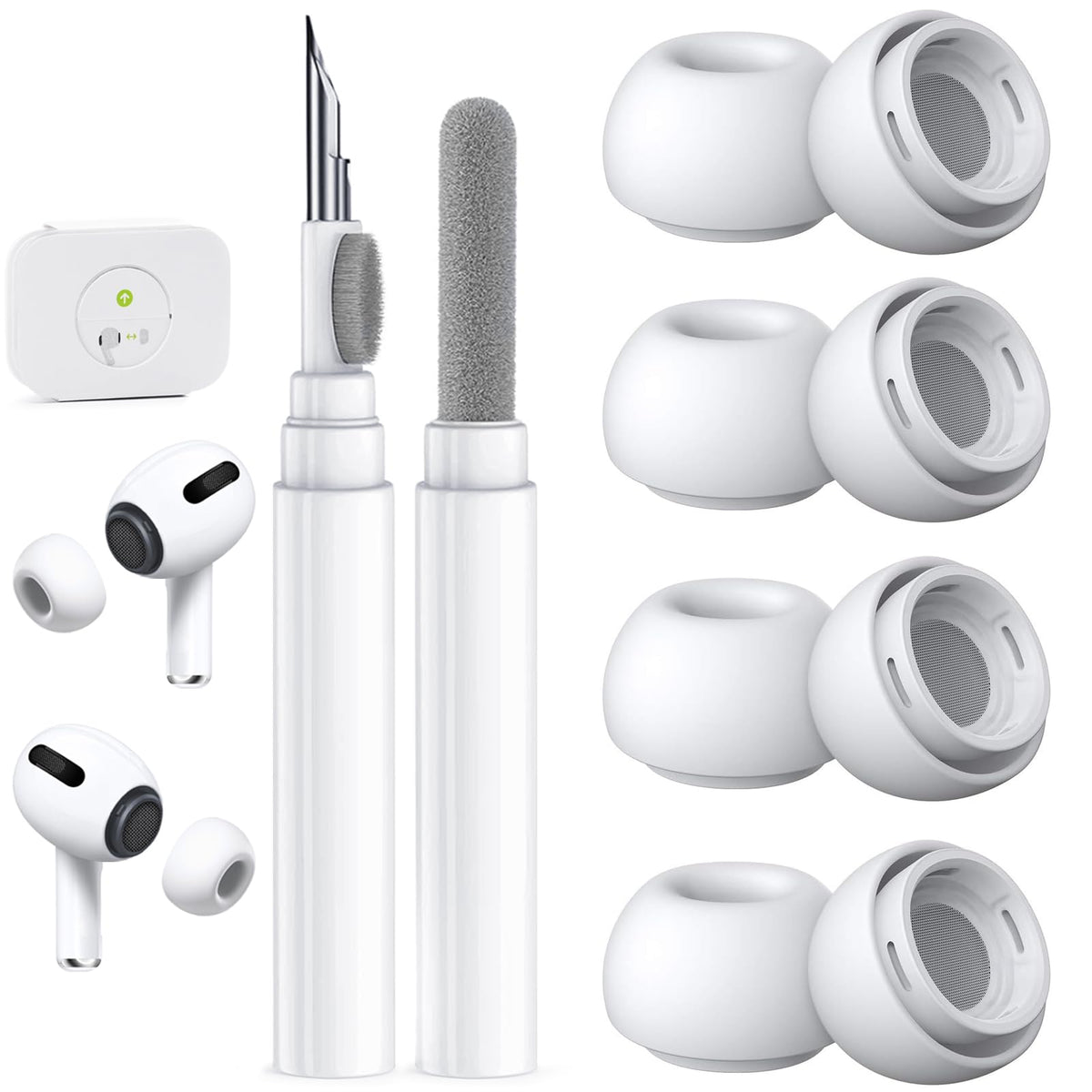5 Pairs Replacement Ear Tips for AirPods Pro 3 (White)