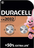 Duracell CR2032 Lithium Coin Batteries 3V (2 Pack) - Up to 70% Extra Life* - Baby Secure Technology – Recommended for use in Apple AirTag - Use in Key Fobs, Home Devices, Fitness, Medical Accessories