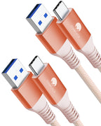 CONMDEX 2Pack USB C Fast Charging Cable - 10Gbps Data Transfer, QC3.0 3.1A Fast Charger - USB3.1 Gen2 for Samsung Note20, Galaxy S24/S23/S22/S21, Z Flip5, Pixel 9-1M-Orange