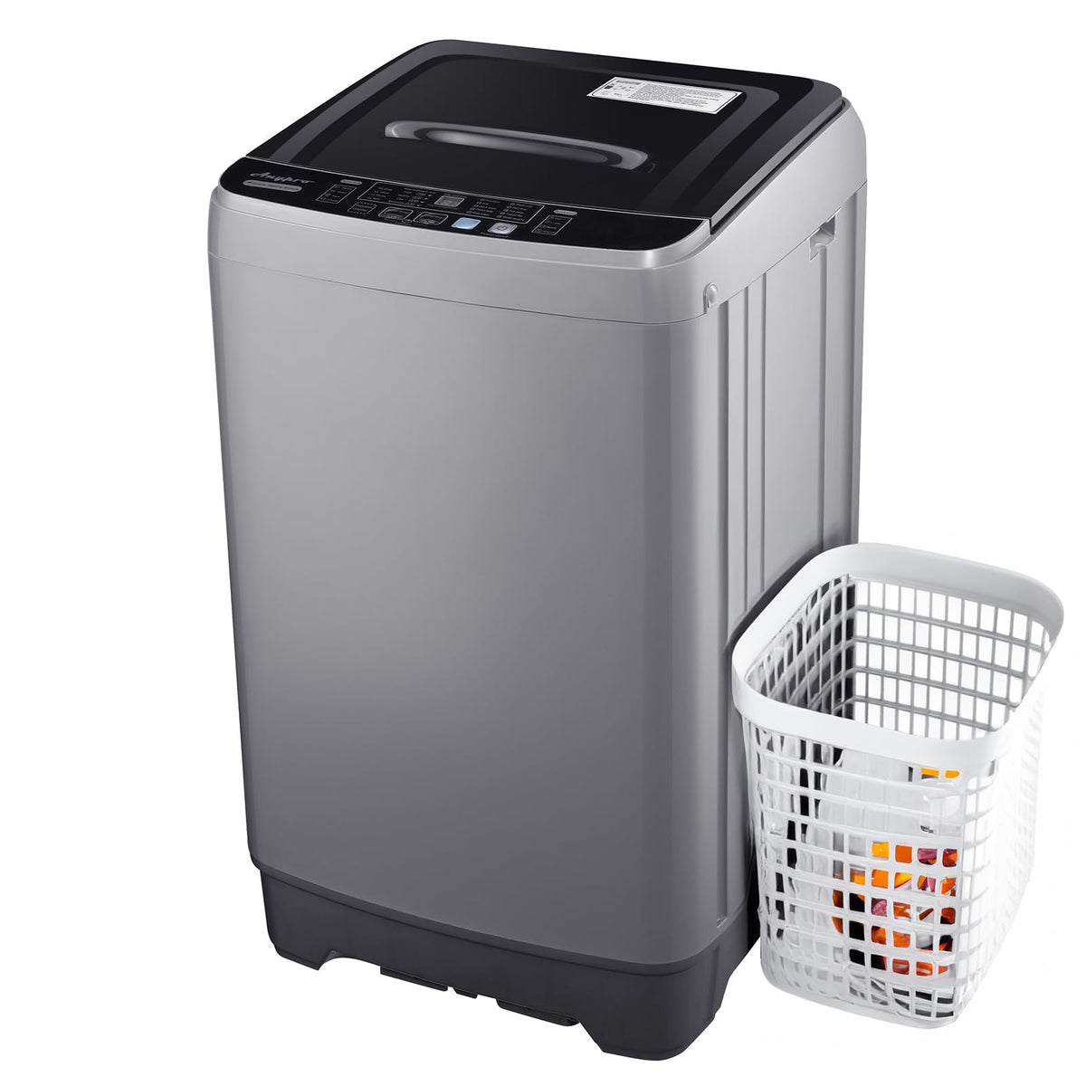 Anypro Washing Machines 27 LBS Full Automatic Clothes Washer and Spinner Combo with 10 Program and 8 Water Level, Laundry Wash Spin Dryer for Apartment RV Dorm, Grey