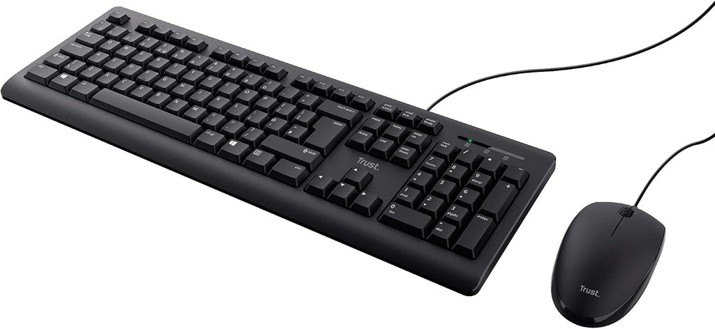 Trust Taro Wired Keyboard and Mouse Set QWERTY UK Layout, Black
