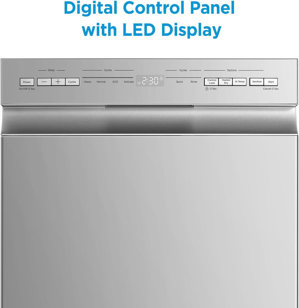 Midea 18 Inch Built-in Dishwasher, 8 Place Settings, Stainless Steel Tub
