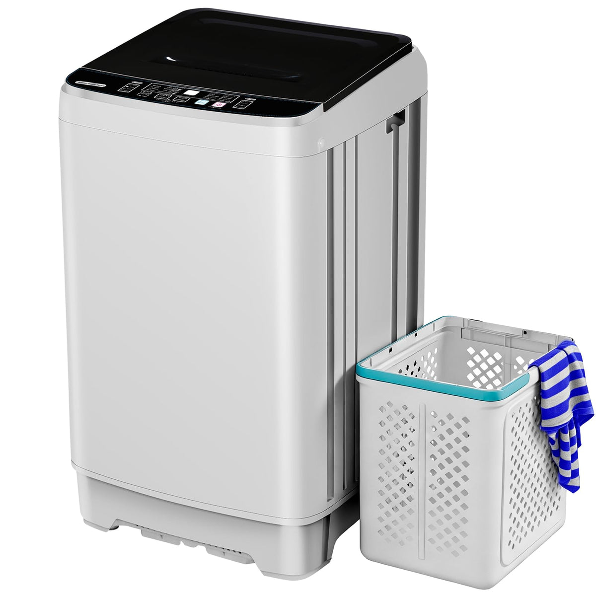 Anypro Washing Machines 27 LBS Full Automatic Clothes Washer and Spinner Combo with 10 Program and 8 Water Level, Laundry Wash Spin Dryer for Apartment RV Dorm, Grey
