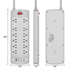 ALESTOR 6 Ft Surge Protector Power Strip with 12 Outlets and 4 USB Ports