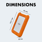 LaCie 5TB Rugged Portable Hard Drive | USB-C (STFR5000800)
