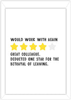 Manta Makes Leaving card goodbye good luck card, retirement new job card to go with sorry your leaving gifts for colleagues women or men