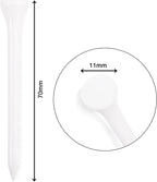 70mm 2 3/4" White Wooden Golf Tees Tee Biodegradable XL Pack of 100