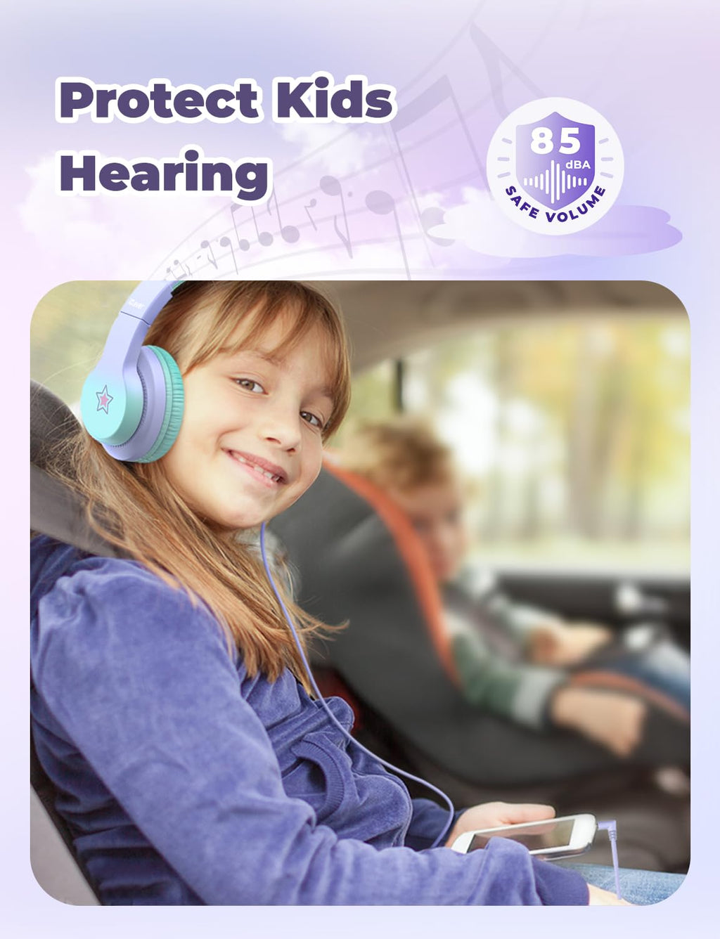iClever HS19 Kids Headphones with Cord, Toddler Headphones for Boys Girls