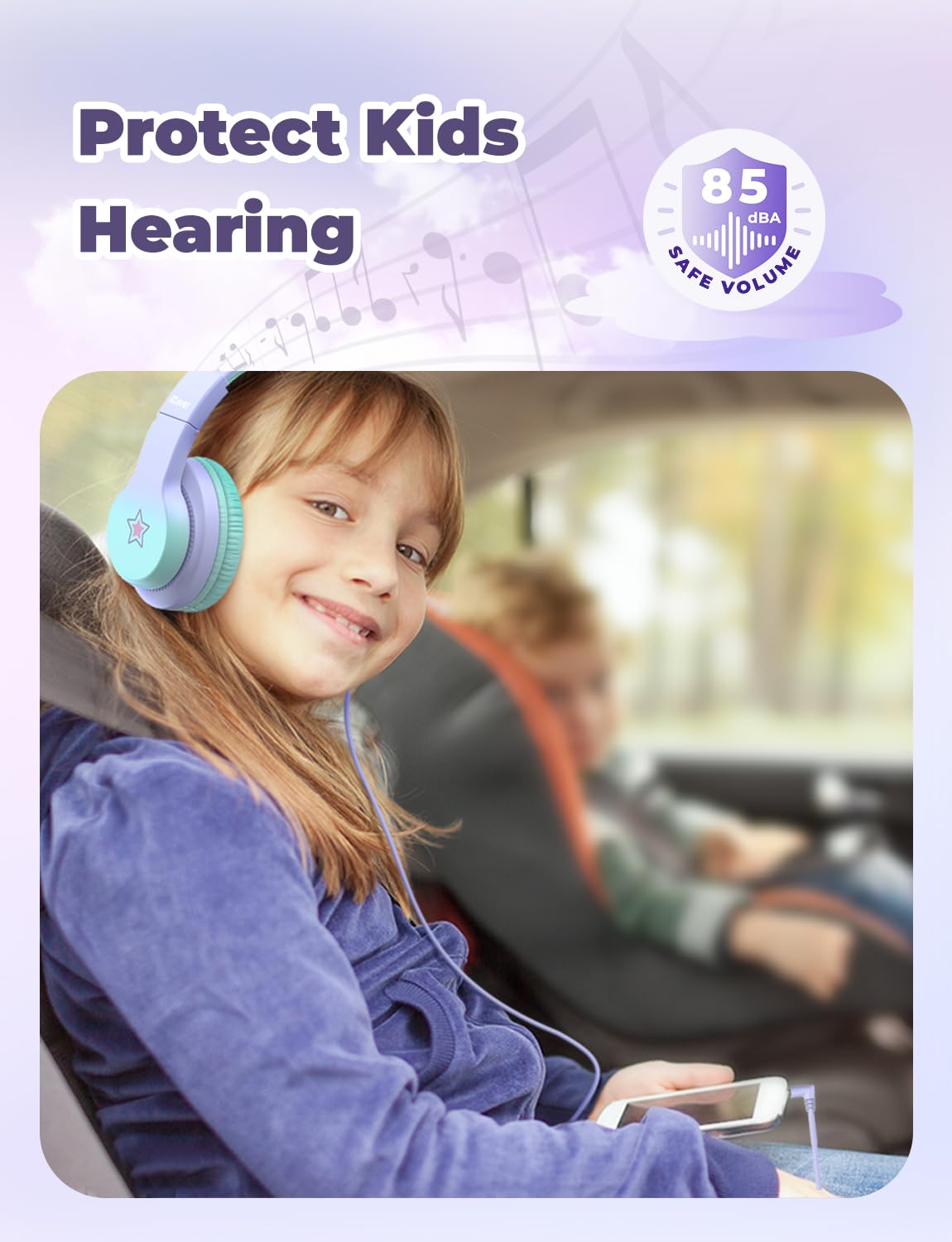 iClever HS19 Kids Headphones with Cord, Toddler Headphones for Boys Girls