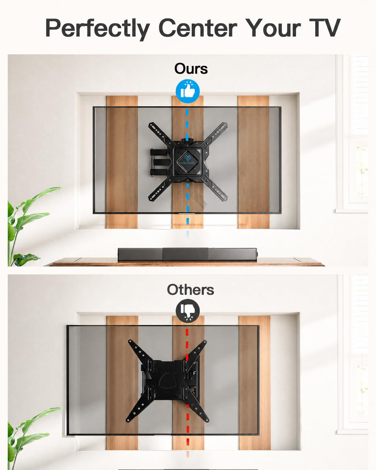 PERLESMITH Tilting TV Wall Mount for 23–60 inch TVs up to 115 lbs
