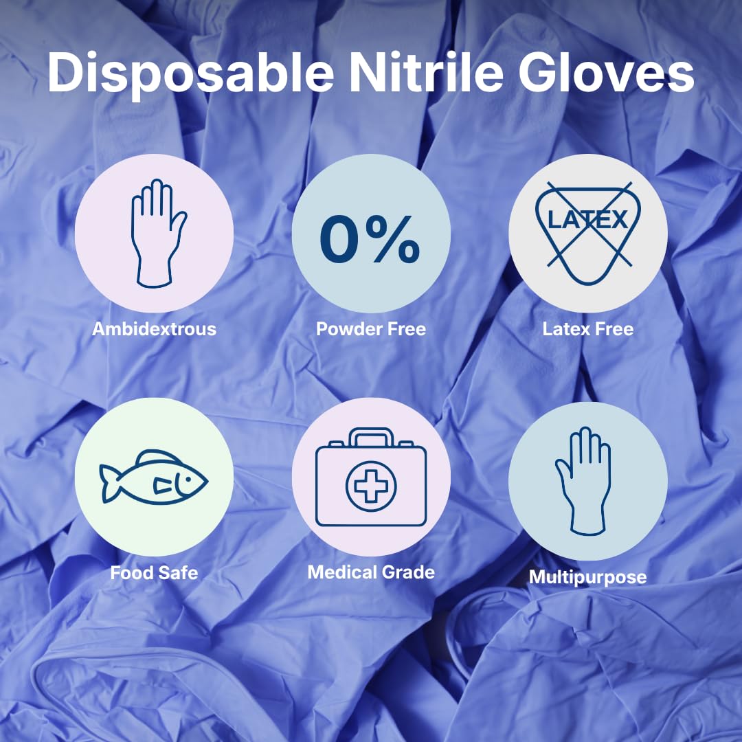ABENA Pink Disposable Nitrile Gloves, Medium, Pack of 100