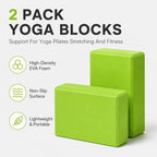 EXERZ Yoga Blocks 2pcs Gym Bricks -Comfortable Fitness Yoga Bricks, Anti-Slip, Lightweight and Travel Friendly Pilates Practice