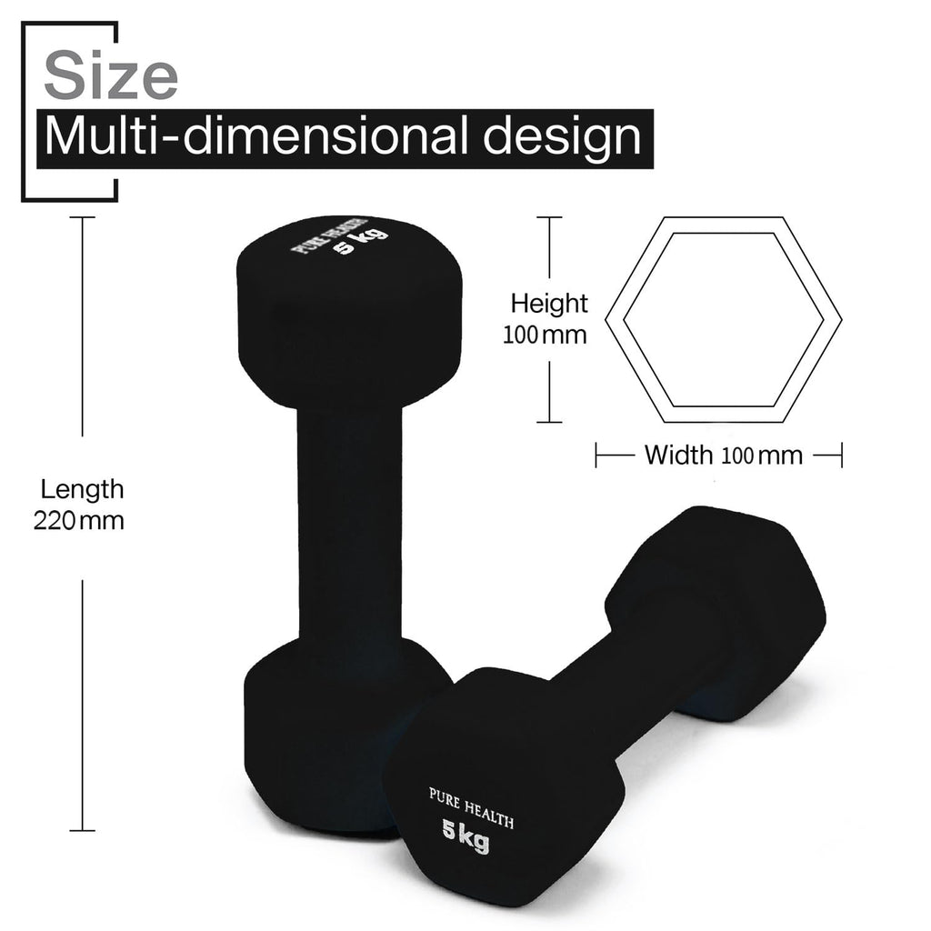 Neoprene Dumbbell Hand Weights Pair Home Exercise for Women Men Arm Pilates Dumbbells in 1kg 1.5kg 2kg 3kg 4kg 5kg 8kg 10kg Set