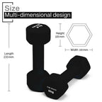 Neoprene Dumbbell Hand Weights Pair Home Exercise for Women Men Arm Pilates Dumbbells in 1kg 1.5kg 2kg 3kg 4kg 5kg 8kg 10kg Set