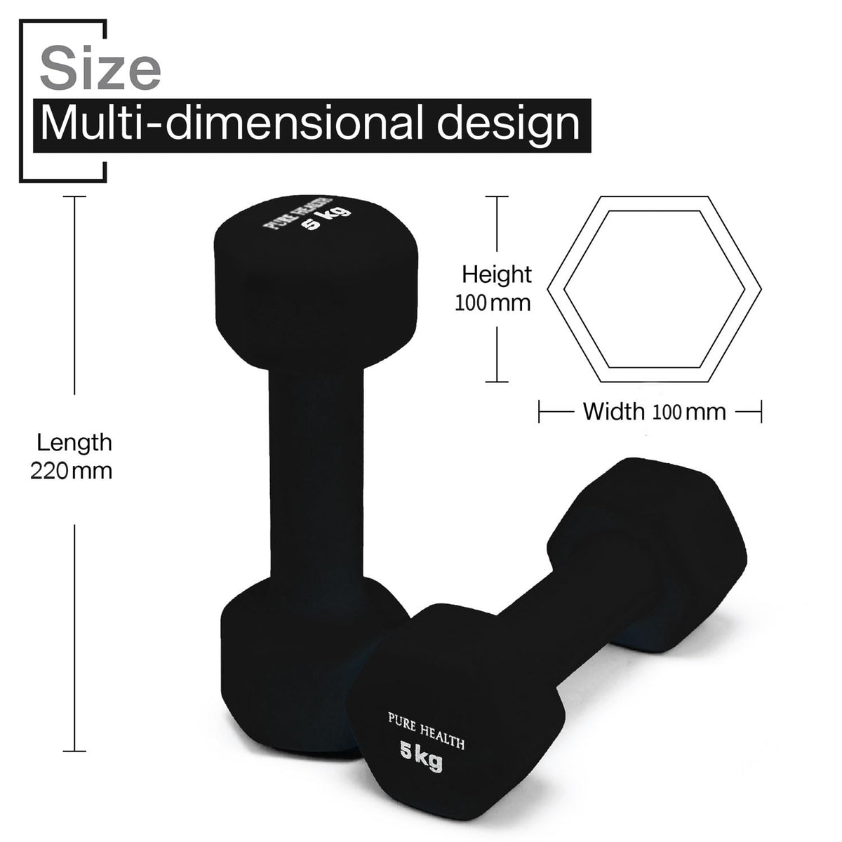 Neoprene Dumbbell Hand Weights Pair Home Exercise for Women Men Arm Pilates Dumbbells in 1kg 1.5kg 2kg 3kg 4kg 5kg 8kg 10kg Set
