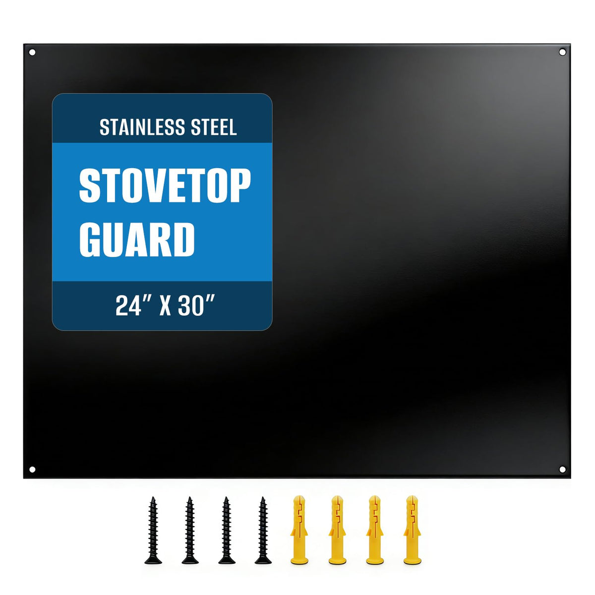2-Pack 24" By 30" Stainless Steel Stove Backsplash, Reversible Ultra Flat Splatter Guard Range Hood Backsplash, Easy Clean Wall Shield Metal Panel