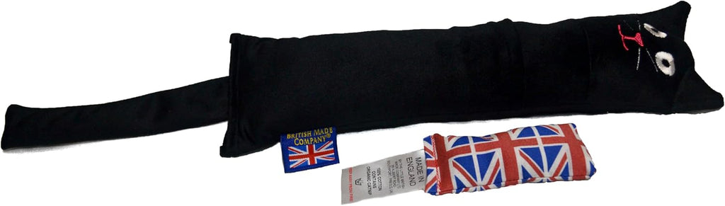 British-Made Refillable Catnip Kicker Toy – 50cm Plush Black Cat with Front Pocket & Bonus Catnip Refill Bag – Freshly Made in the UK, Durable & Eco-Friendly Fun (Black, Catnip, Refillable Cat Kicker)