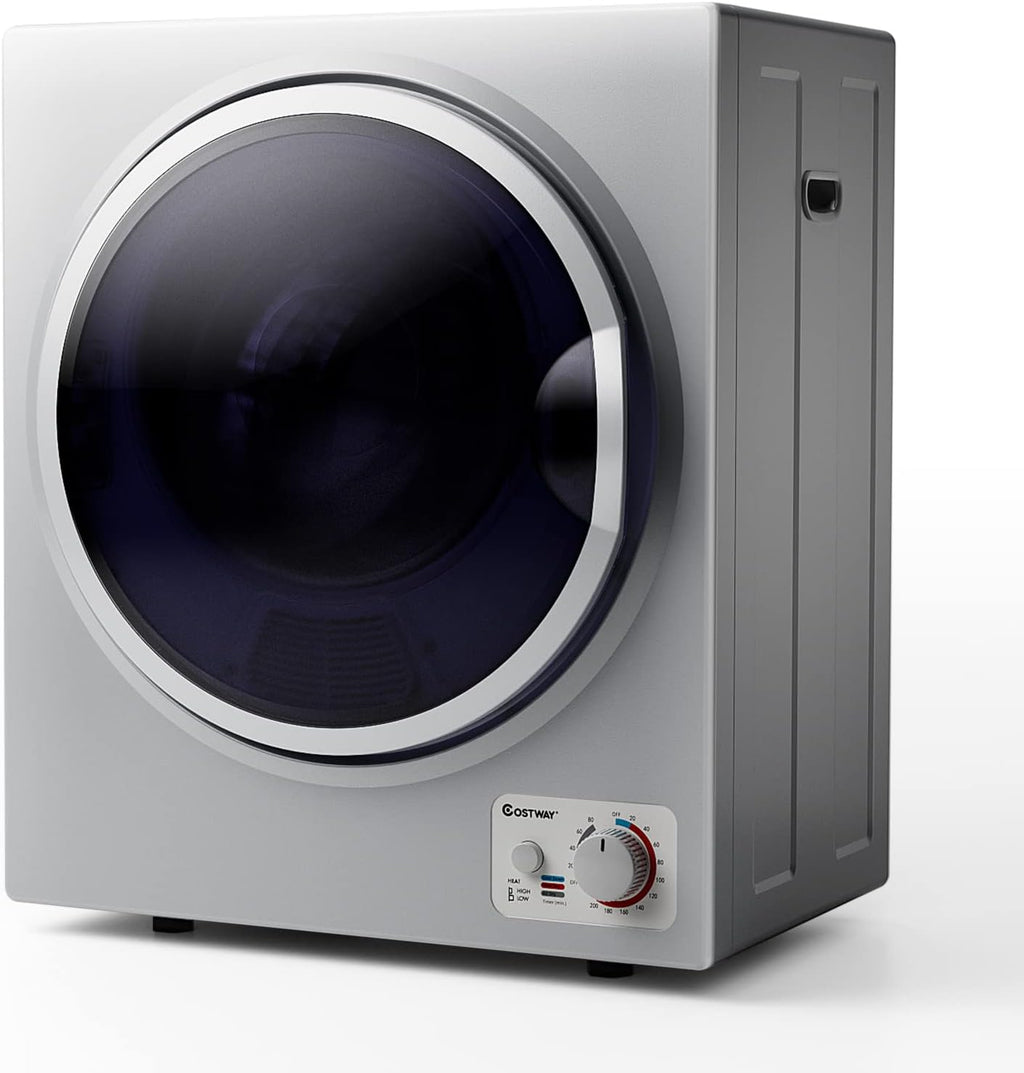 COSTWAY 1.5 Cu.ft. Portable Clothes Dryer,850W Compact Laundry Dryer,Silver