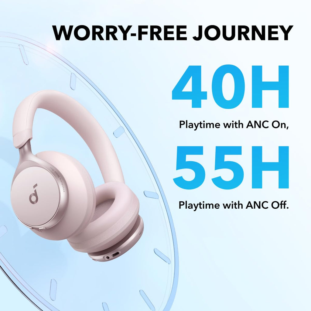 Soundcore Anker Space 2 Bluetooth 6.1 Over-Ear Headphones, Travel-Ready