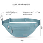 MAXTOP Large Bumbag Waist Fanny Pack Running Belt for Men Women Unisex Bum Bag with Headphone Jack and 4-Zipper Pockets Adjustable Belt for Travel Running Jogging Workout Hiking Gifts All Black