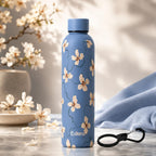 Exllena Insulated Black Water Bottles 750ml with Clip, Double Wall Vacuum Drinks Bottle Keeps Drinks Cold 24 Hrs/Hot 12 Hrs, Stainless Steel Water Bottle BPA Free