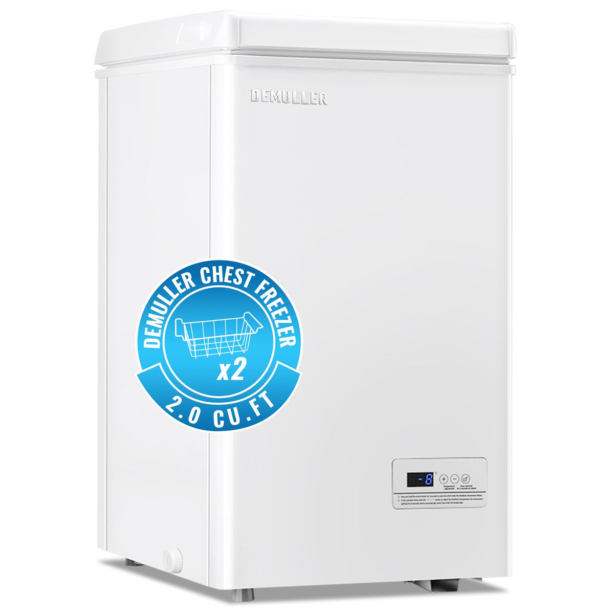 DEMULLER 3.2 CU.FT Small Deep Freezer with Electronic Panel Black