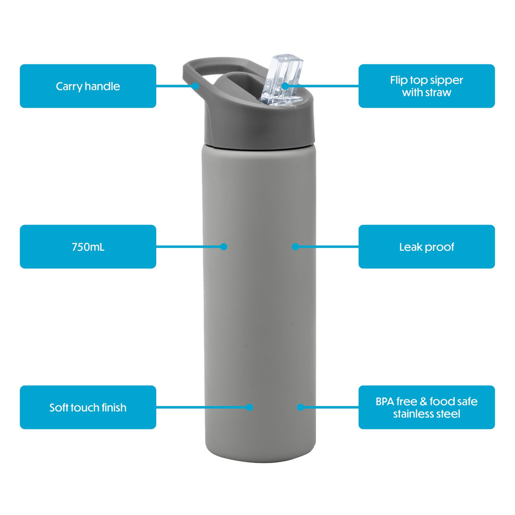 Smash Stainless Steel Water Bottle 750ml - Black