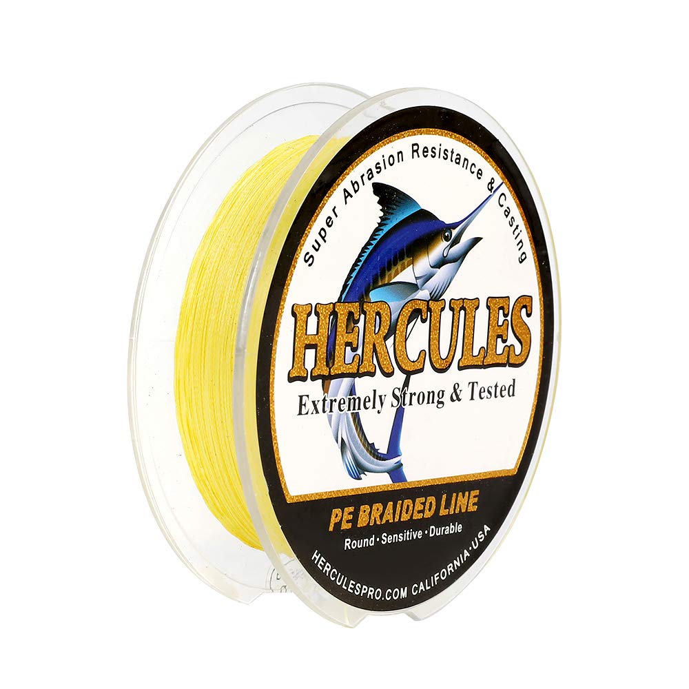 Hercules Braided Fishing Line 4 Strands 100m-2000m 6lb-100lb Super Strong PE Fishing Wire Multifilament Fishing Lines for Saltwater & Freshwater Fishing