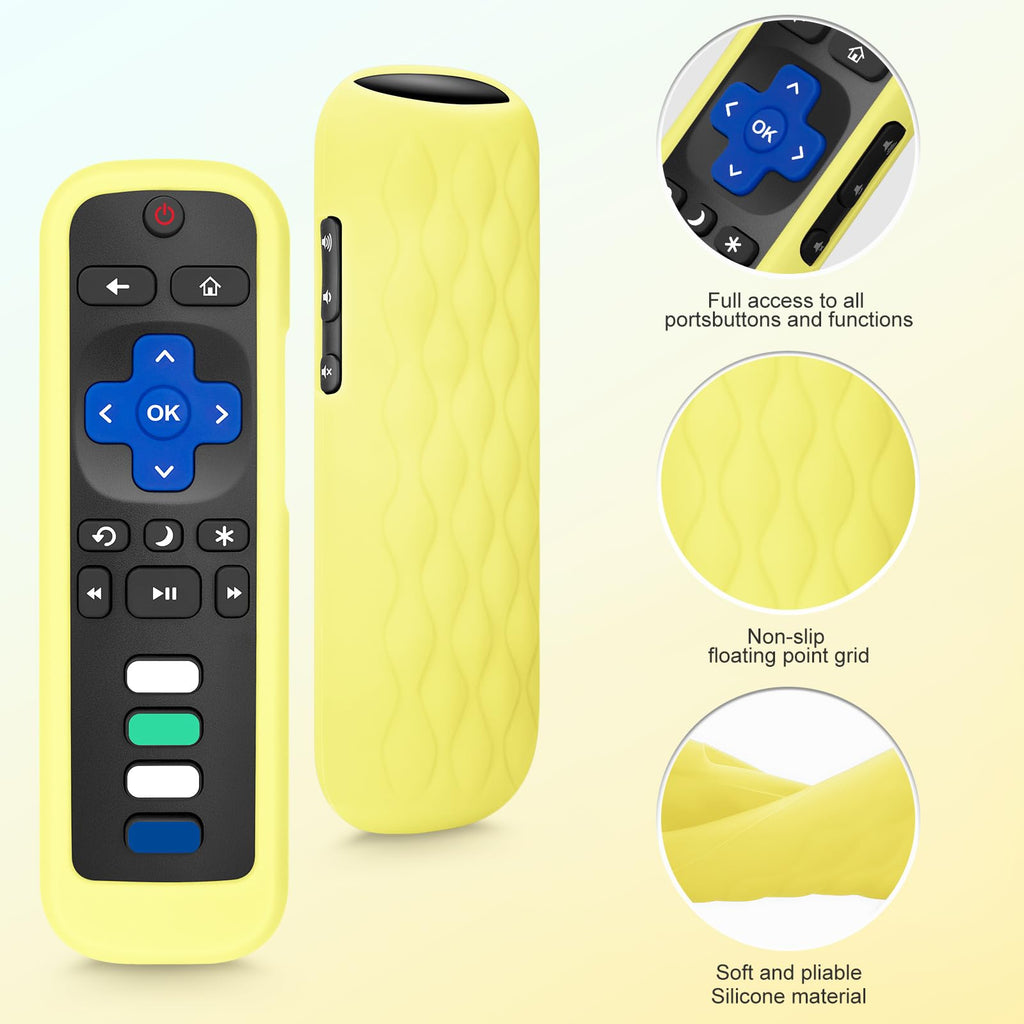 for Roku-Remote-Cover,Glow in The Dark Silicone Protective Case