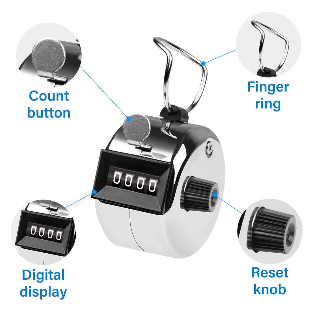 tally counter, 4-digit clicker counter, Metal hand tally counters clicker for counting, golf scoring