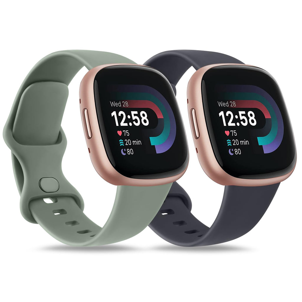 AK Straps for Fitbit Sense 2/Fitbit Sense/Fitbit Versa 4/Fitbit Versa 3 Straps for Women Men,Silicone Sport Classic Soft Replacement Straps Compatible with Fitbit Versa 3/Versa 4/Sense/Sense 2