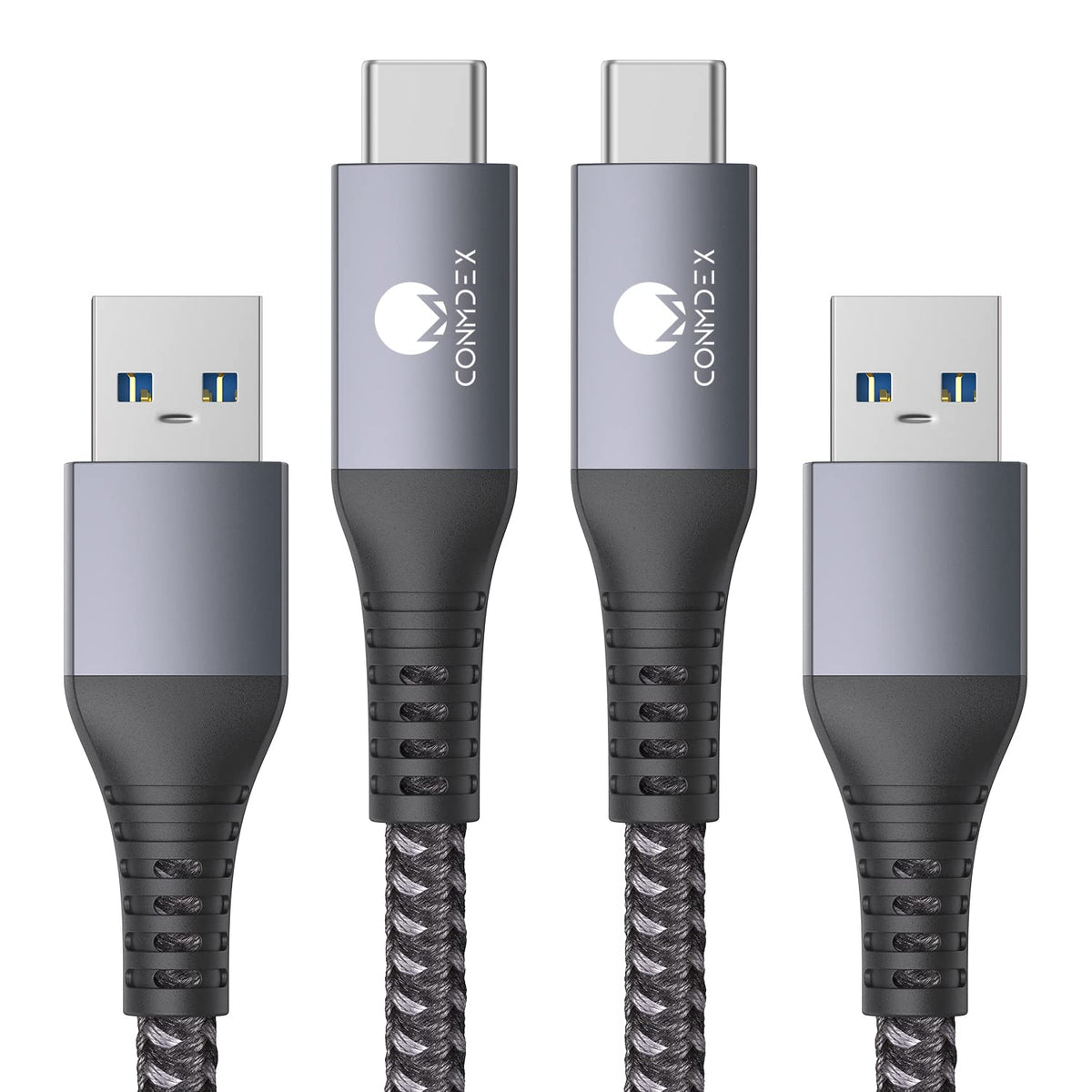 CONMDEX 2Pack USB C Fast Charging Cable - 10Gbps Data Transfer, QC3.0 3.1A Fast Charger - USB3.1 Gen2 for Samsung Note20, Galaxy S24/S23/S22/S21, Z Flip5, Pixel 9-1M-Orange